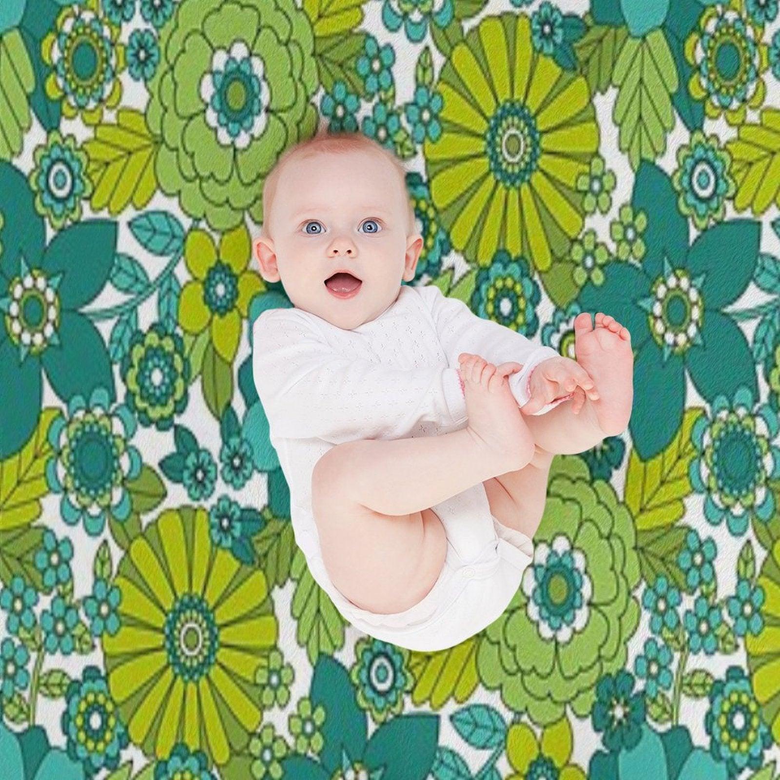 Groovy Blooms Throw Blanket