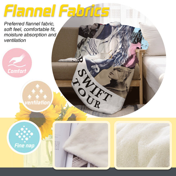 Taylor Swift The Eras Tour Poster Throw Blanket BionZax