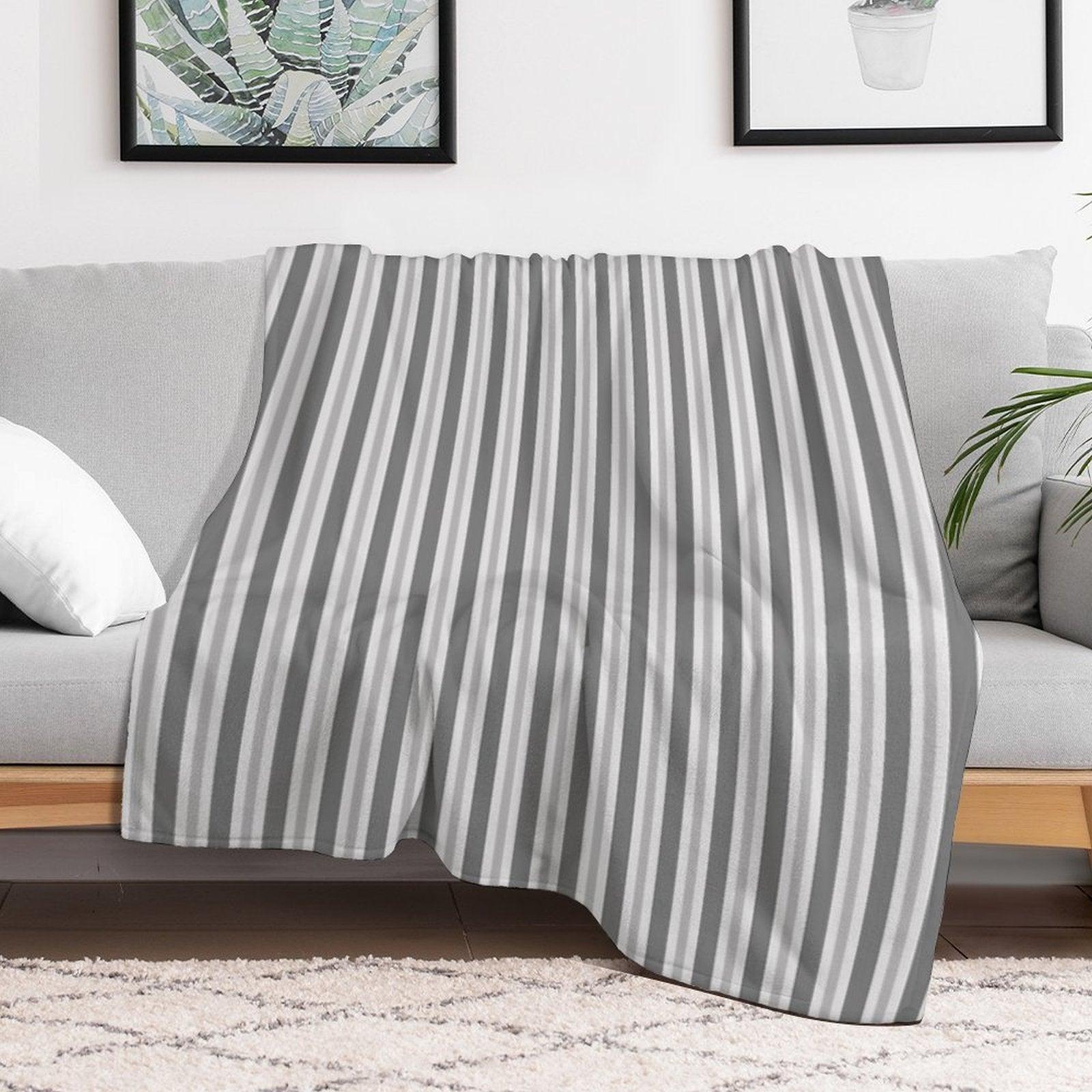 Soft Greys - Asymmetric Stripes Throw Blanket
