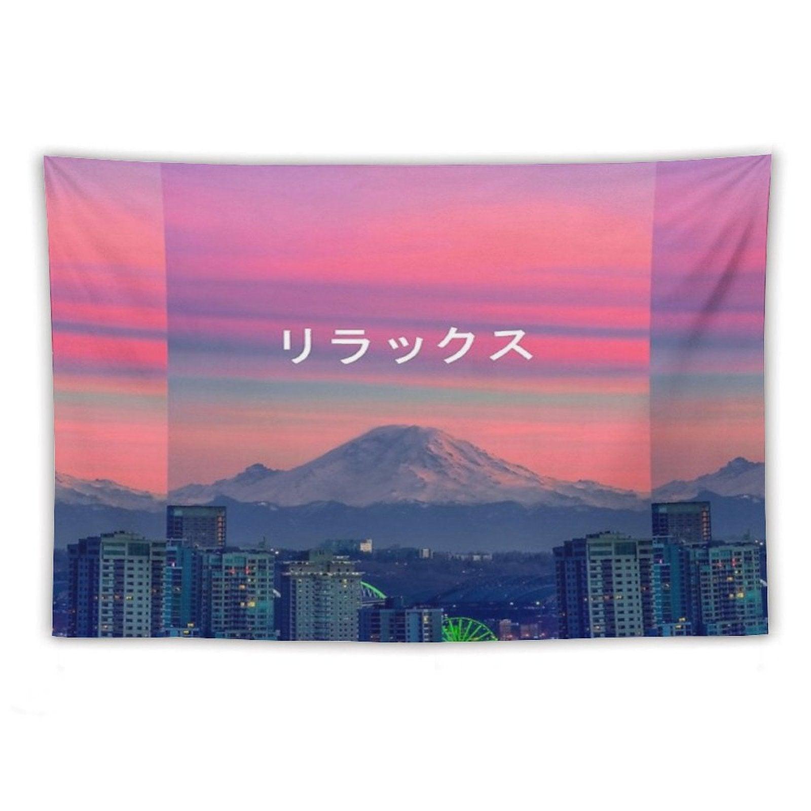 Relax (Vaporwave Japanese) Aesthetic Tapestry