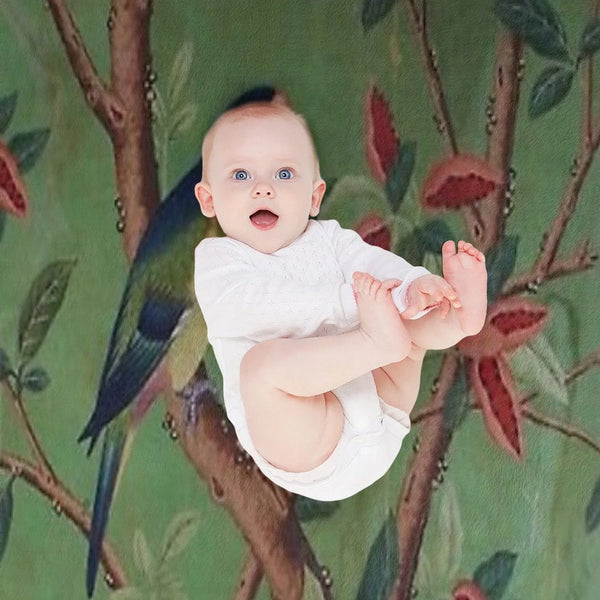 Green Dream Chinoiserie Throw Blanket