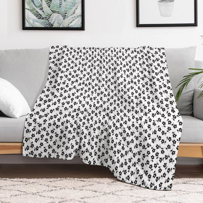 Forget Me Nots - Black on White Multi-functional Throw Blanket