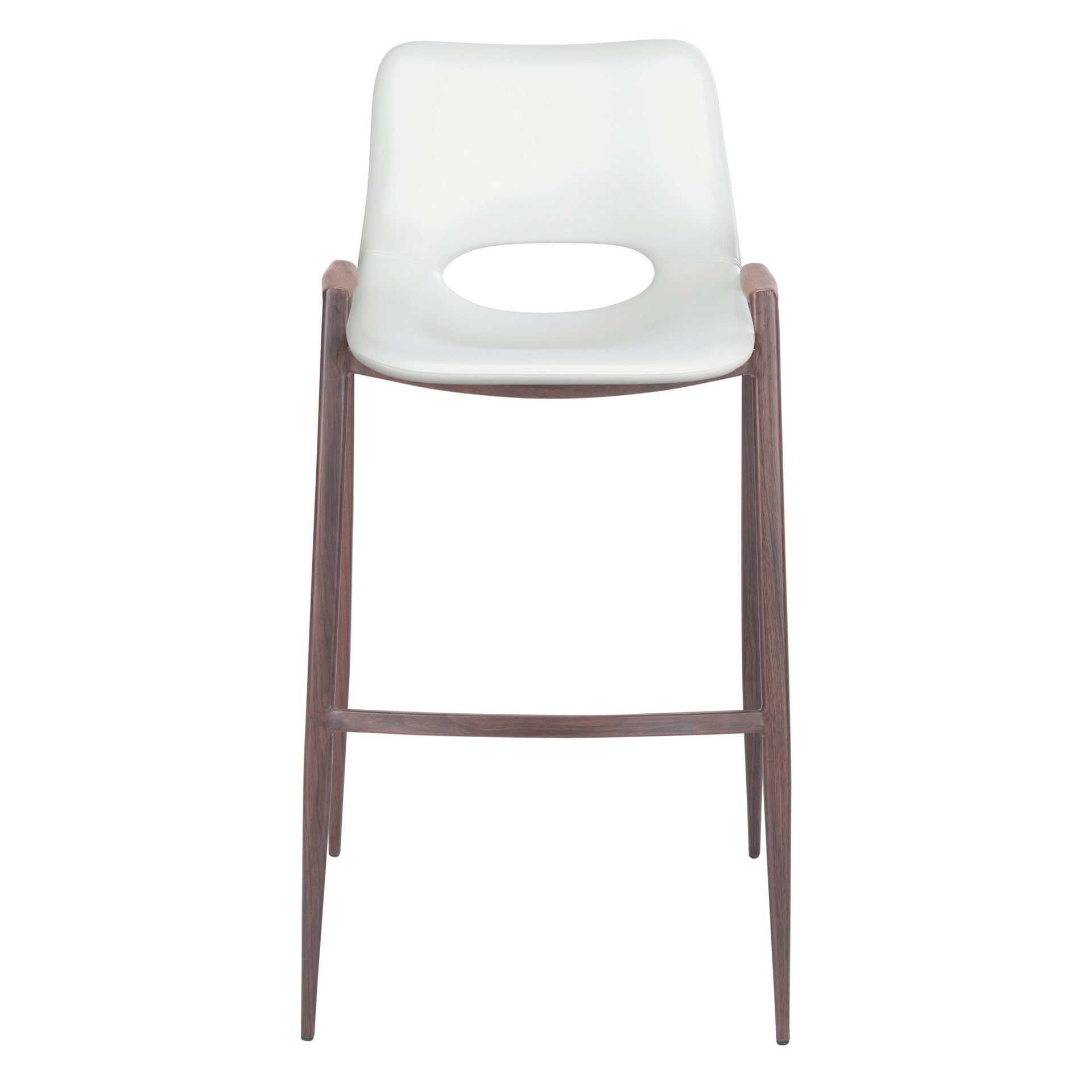 Desi Barstool (Set of 2) White & Walnut