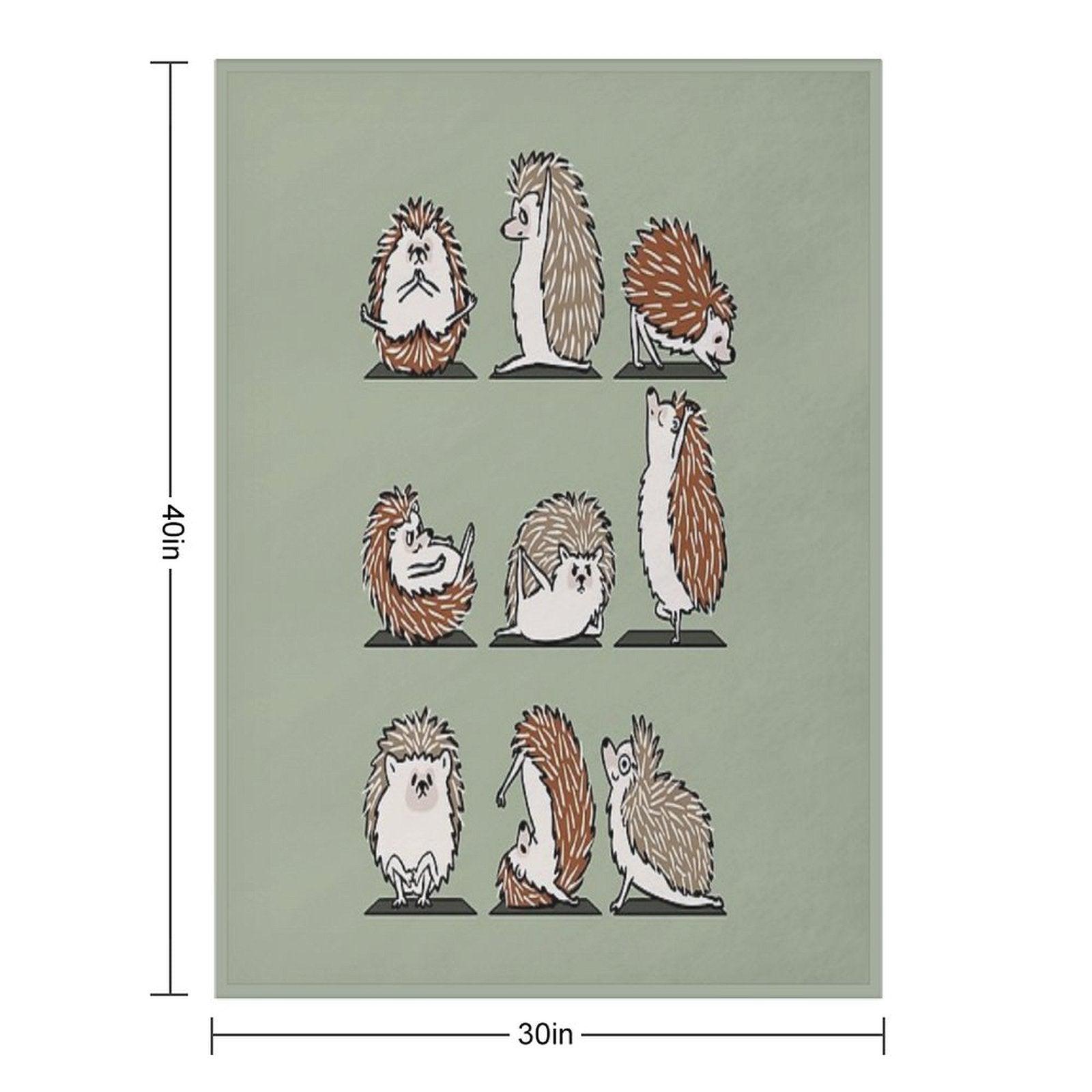 Hedgehog Yoga Throw Blanket