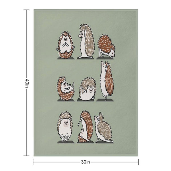 Hedgehog Yoga Throw Blanket