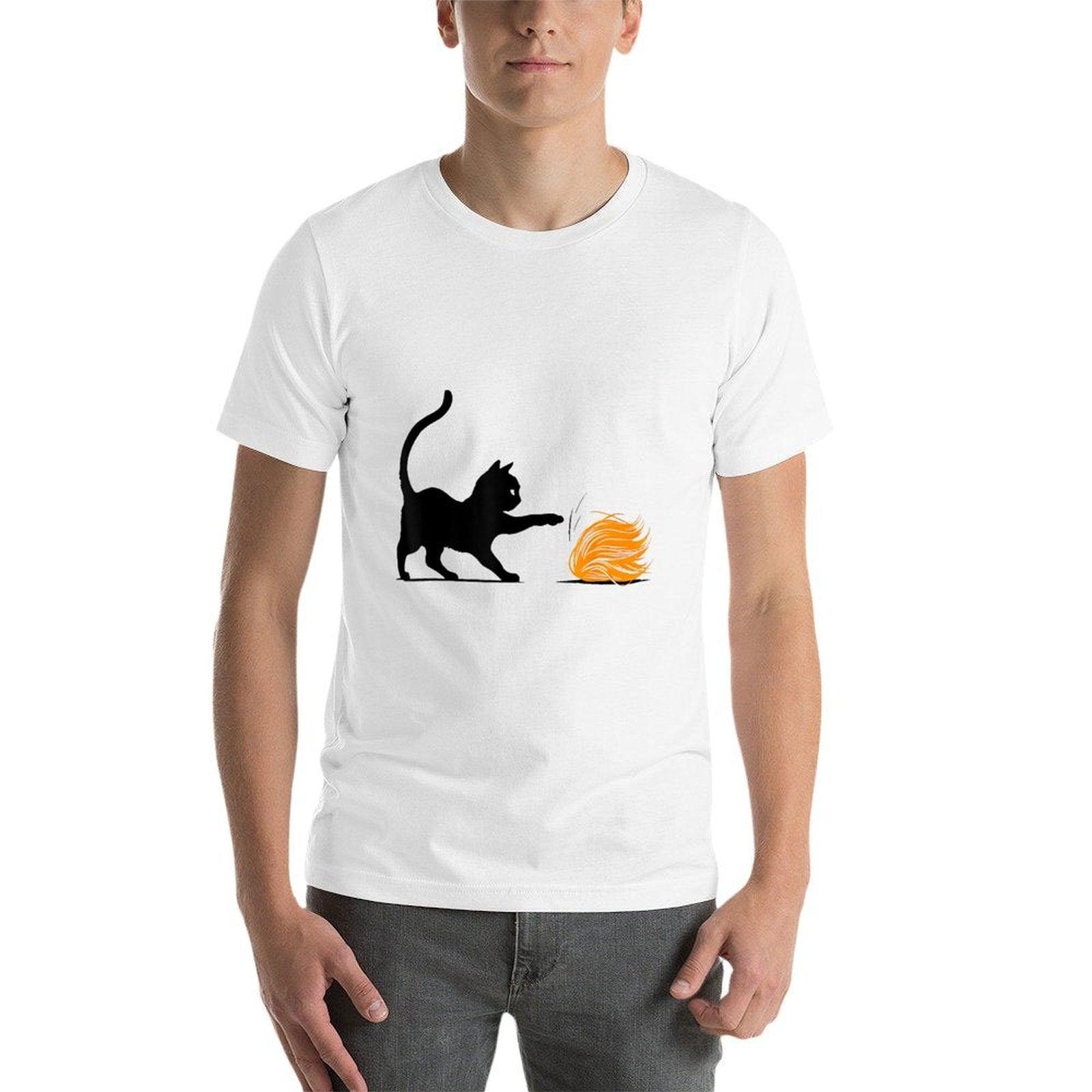 Funny Cat Playing With Trump Hair  Soft T-Shirt