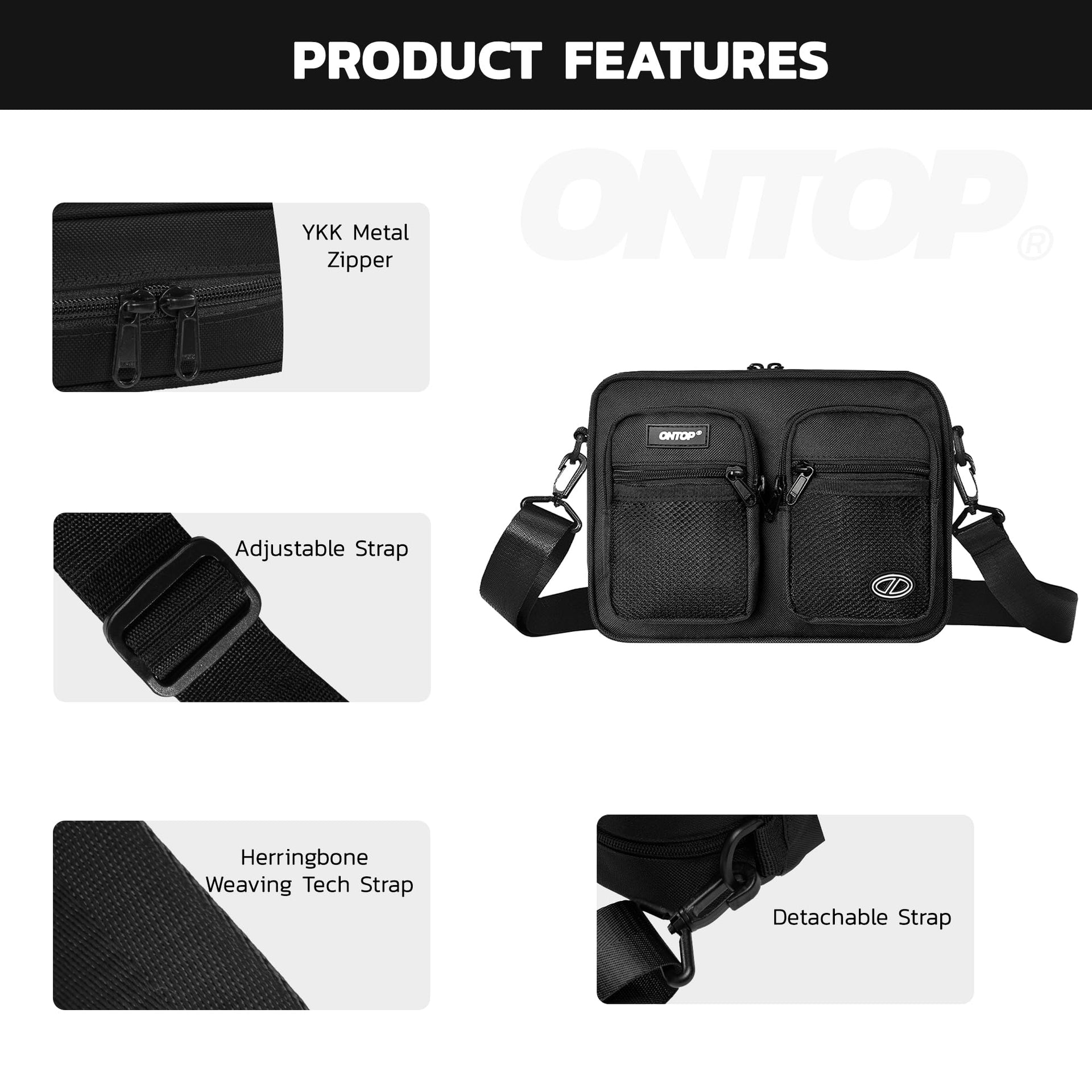 Mesh Double Pocket Crossbody Bag