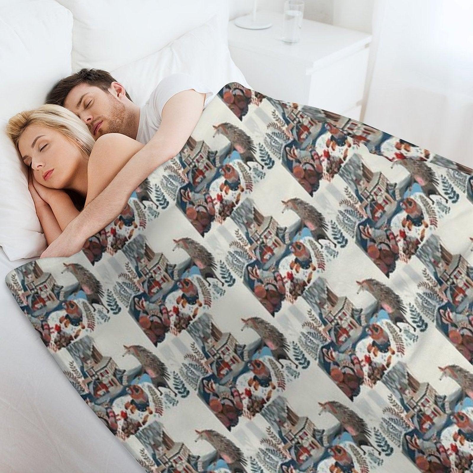 Wood Chopping Friends Throw Blanket