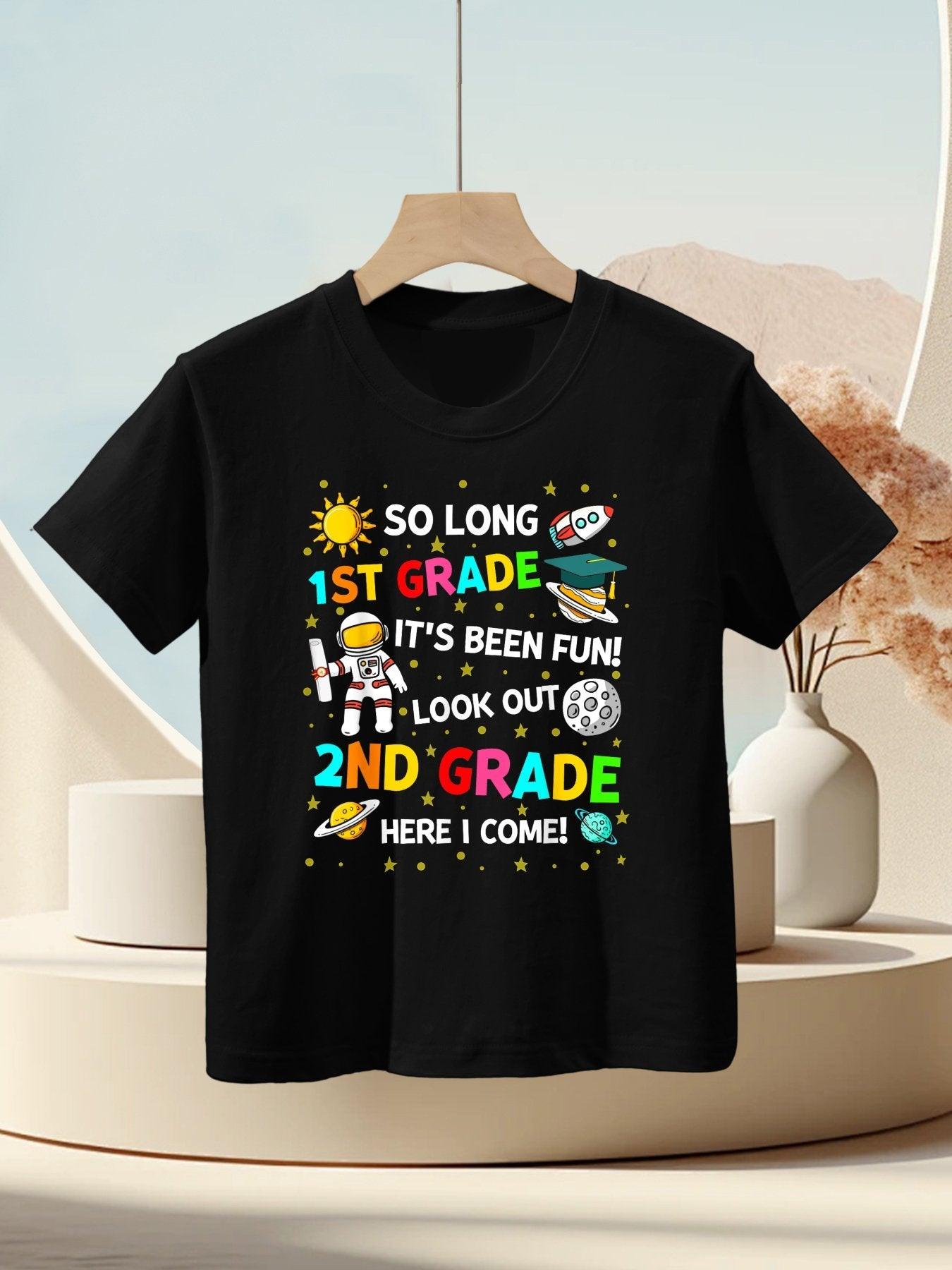 1st Grade Graduation Shirt So Long 1st Grade Astronaut Space Kids T-Shirt