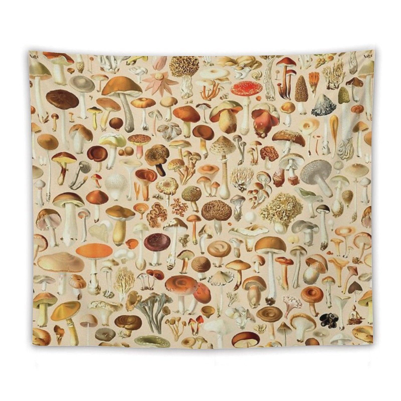 Vintage Mushroom Designs Collection Tapestry