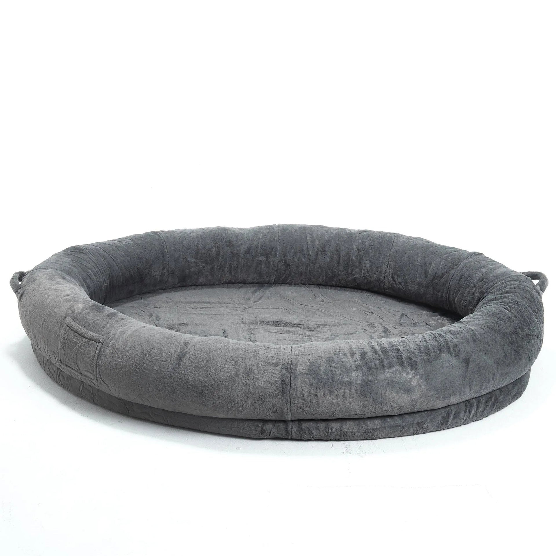 🇫🇷🇪🇪 🇸🇭🇮🇵🇵🇮🇳🇬 Human Dog Bed for Adult, Memory Foam Human Size Pet Bed for Human With Storage Pocket, Dark Gray