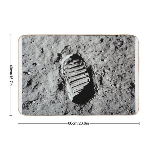 Footprint on The Moon by Buzz Aldrin Apollo 11 Bath Mat