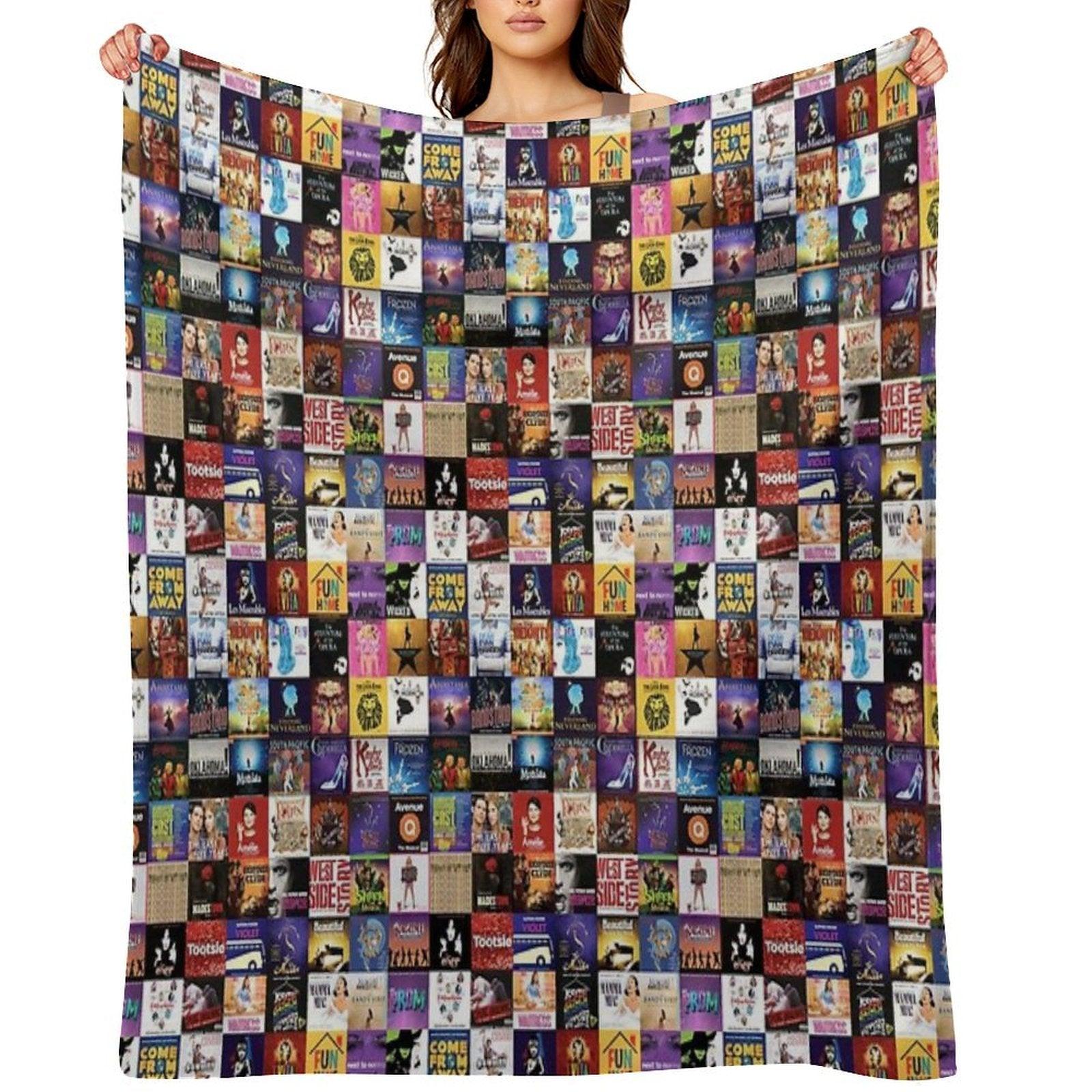 Musicals Collage Throw Blanket