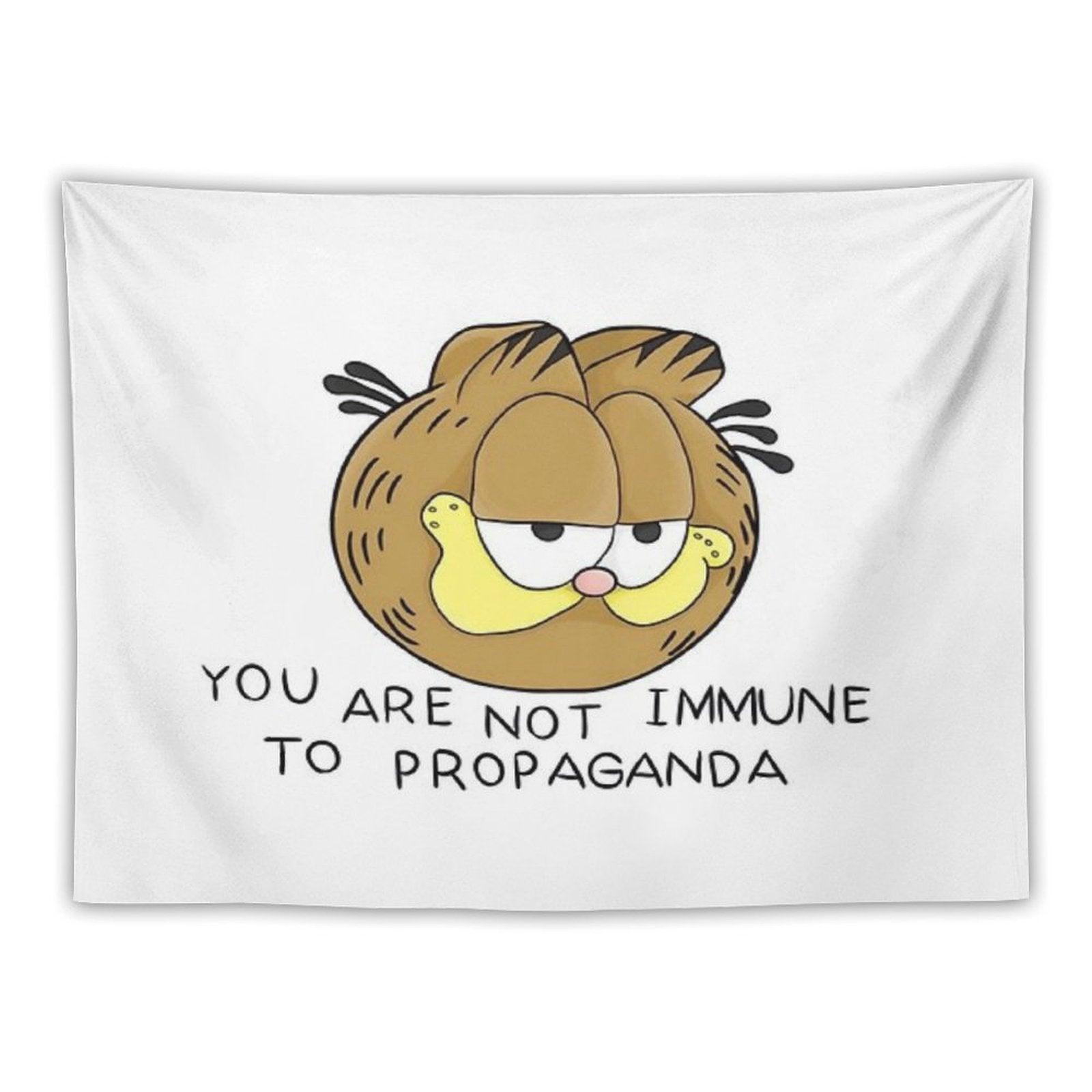 Garfield You Are Not Immune to Propaganda HD Tapestry