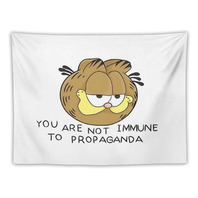 Garfield You Are Not Immune to Propaganda HD Tapestry
