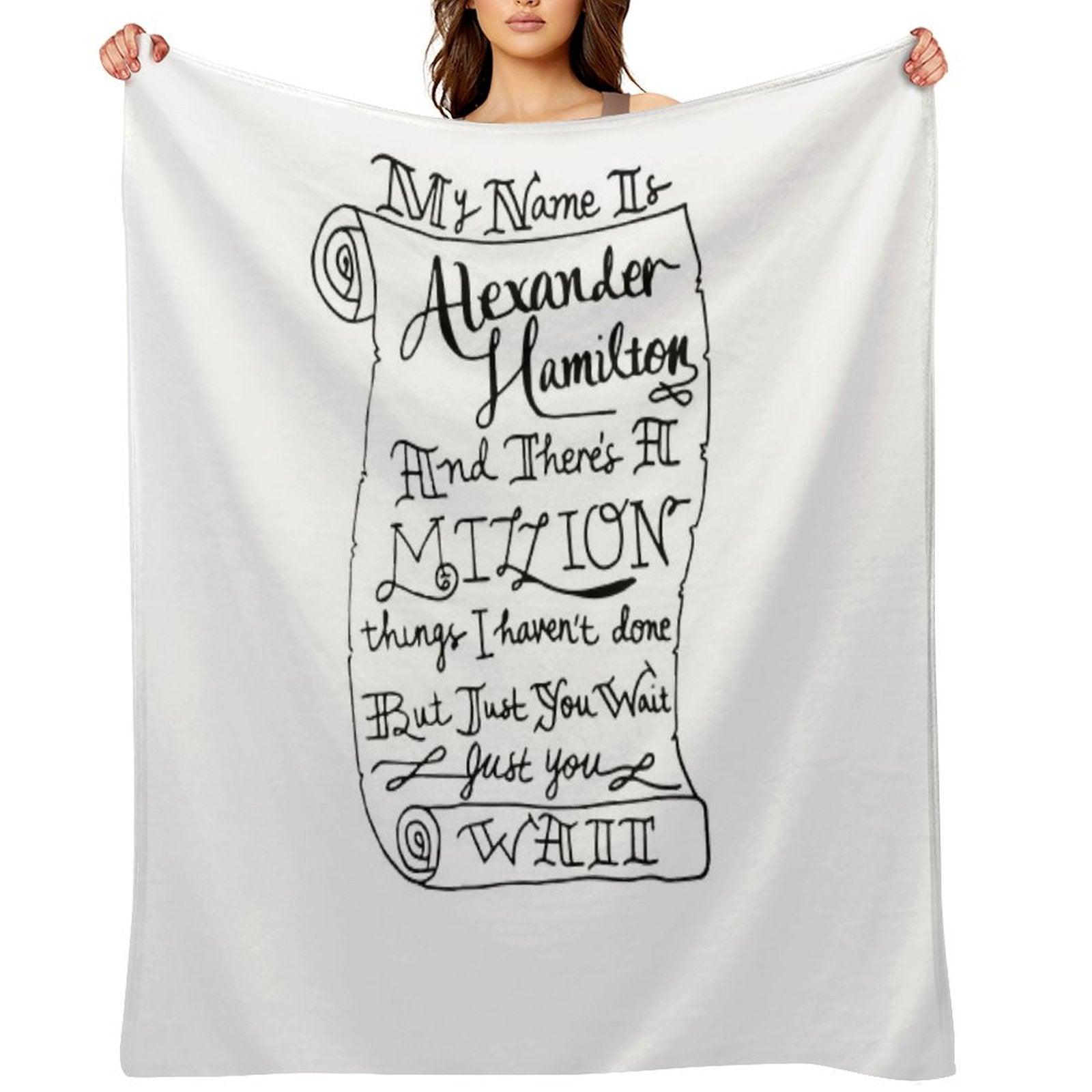Alexander Hamilton Scroll Throw Blanket