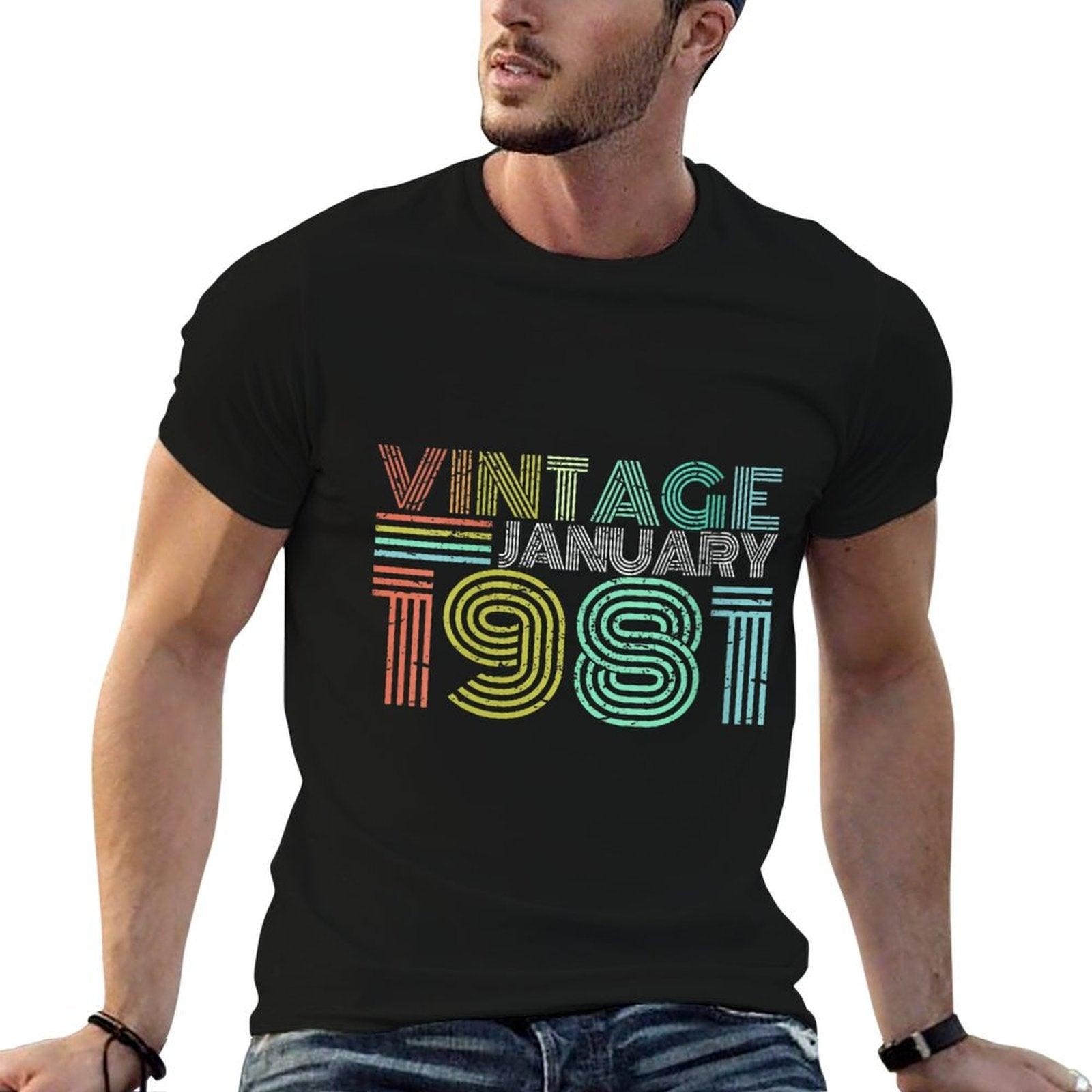 Womens 40th Birthday Gift Vintage January 1981 40 Years Old  Polyester Blend T-Shirt