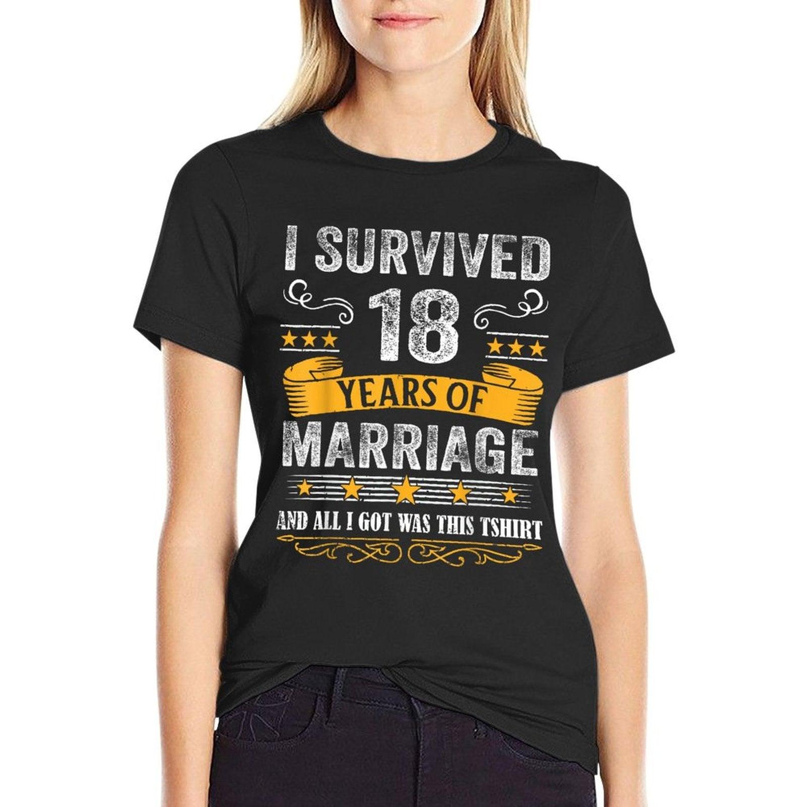 18th Wedding Anniversary Shirt Couples Husband Wife 18 Years T-Shirt