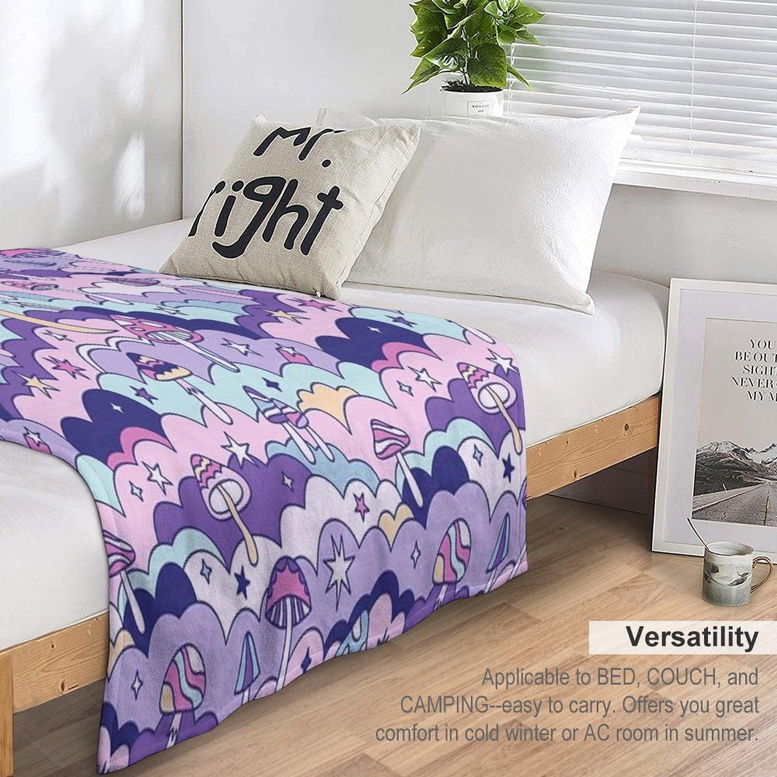 Cosmic Mushrooms Throw Blanket