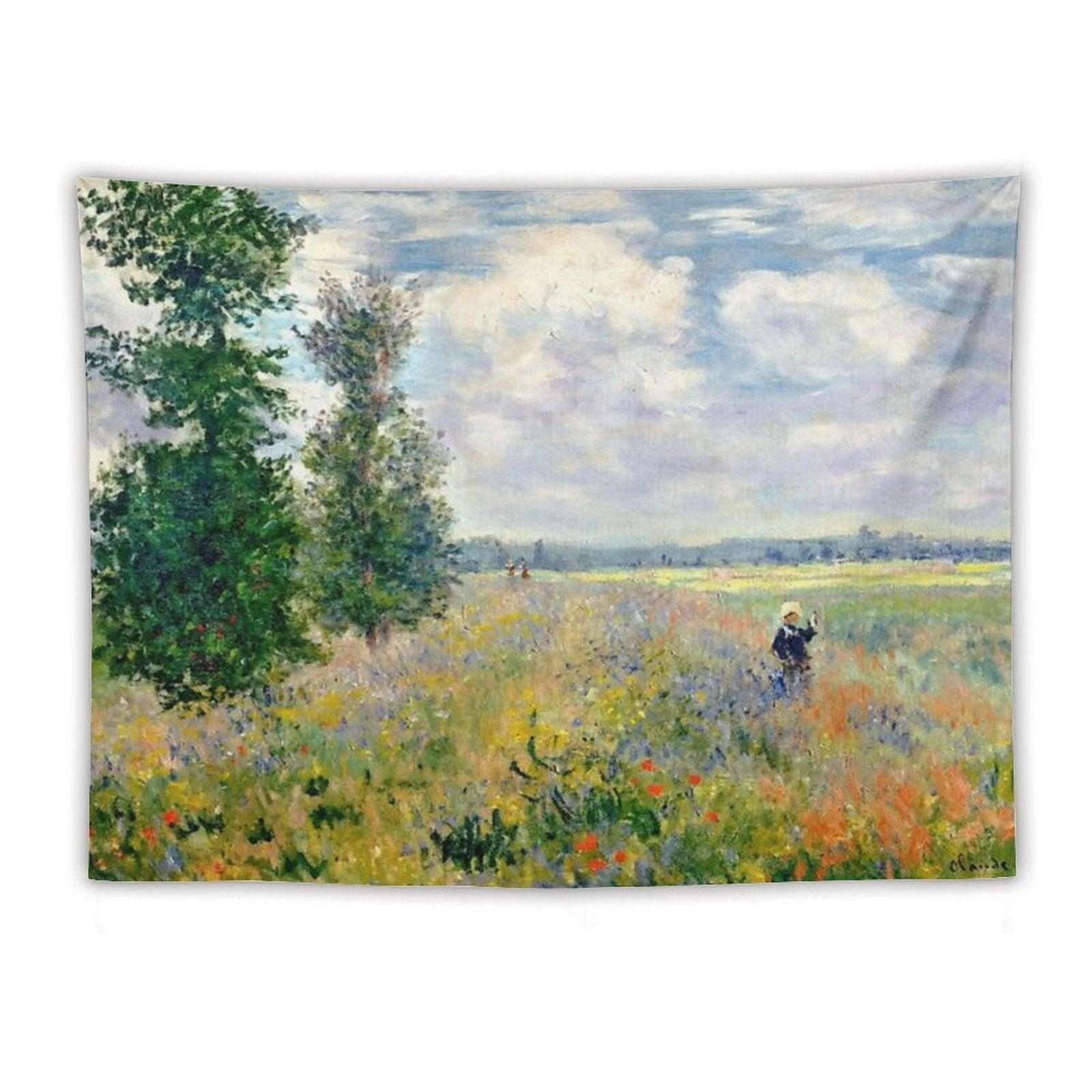 Poppy Fields Near Argenteuil by Claude Monet Tapestry