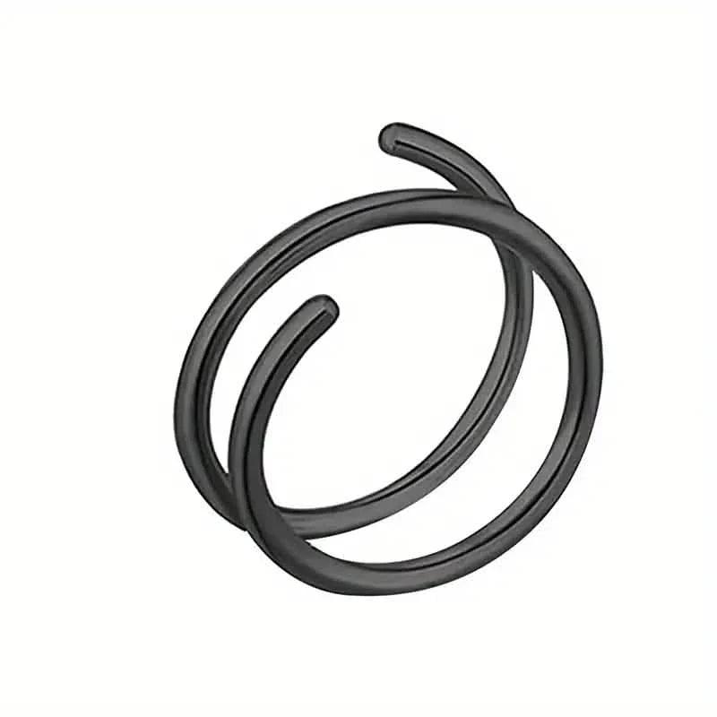 Stainless Steel Double Helix Nose Ring – 14K Gold Plated Hot Style Piercing Jewelry for Women