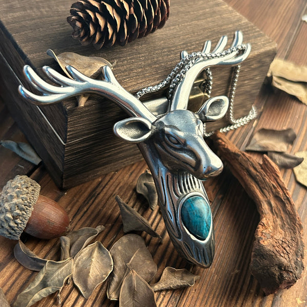 Deer Skull Necklace Knife Buckle