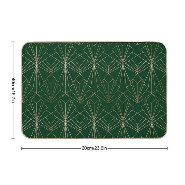 Art Deco in Emerald Green Bath Mat