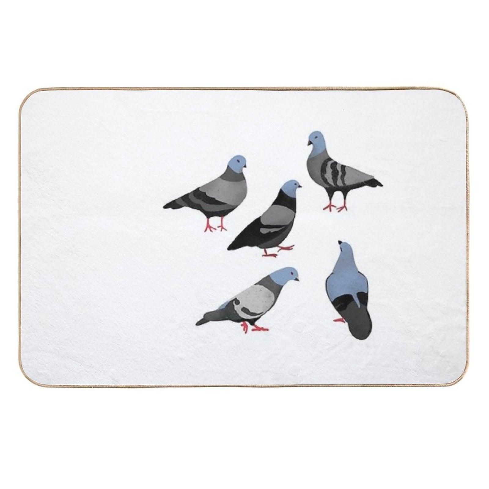 Design 33 - The Pigeons  Repositionable Bath Mat