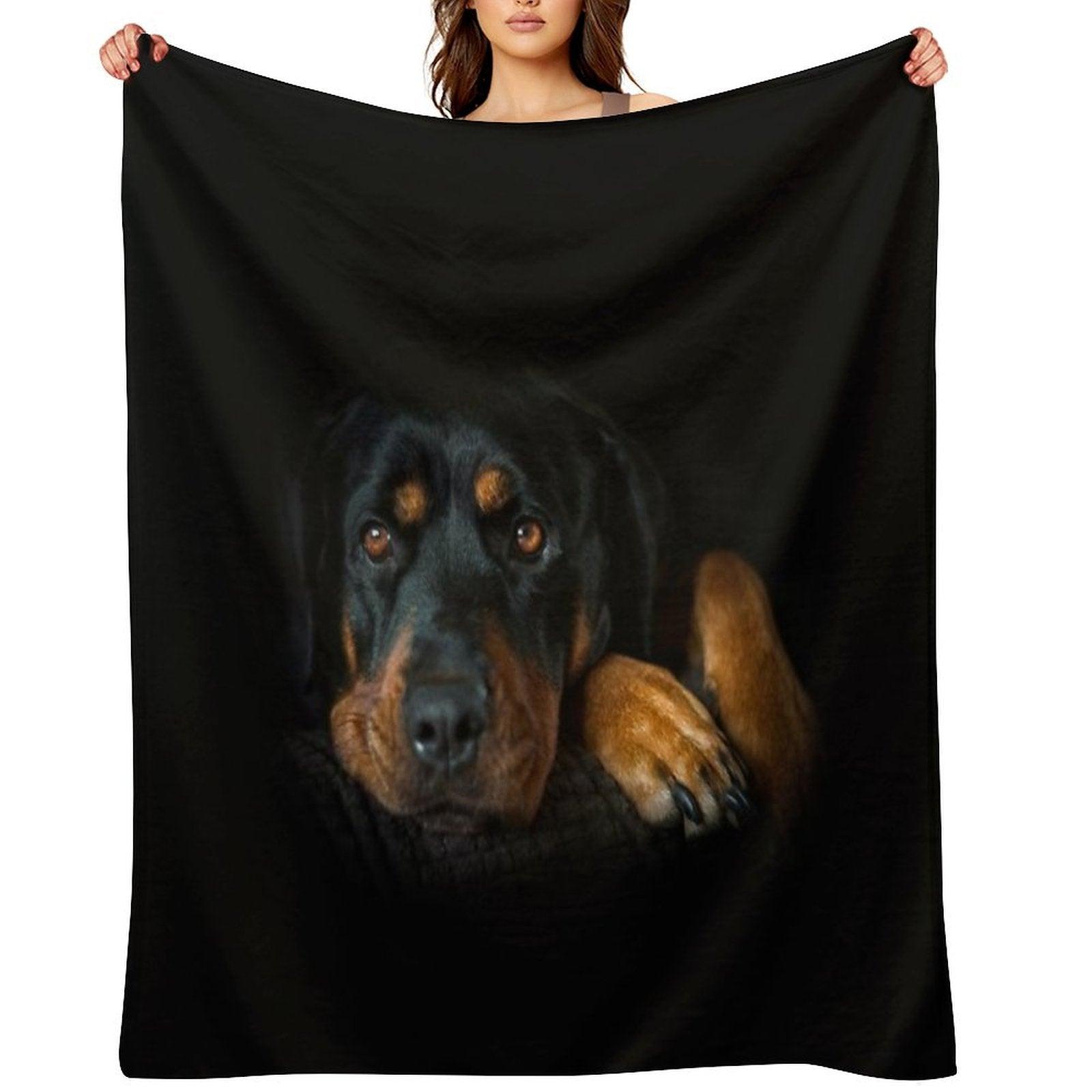 Rottweiler Resting Throw Blanket