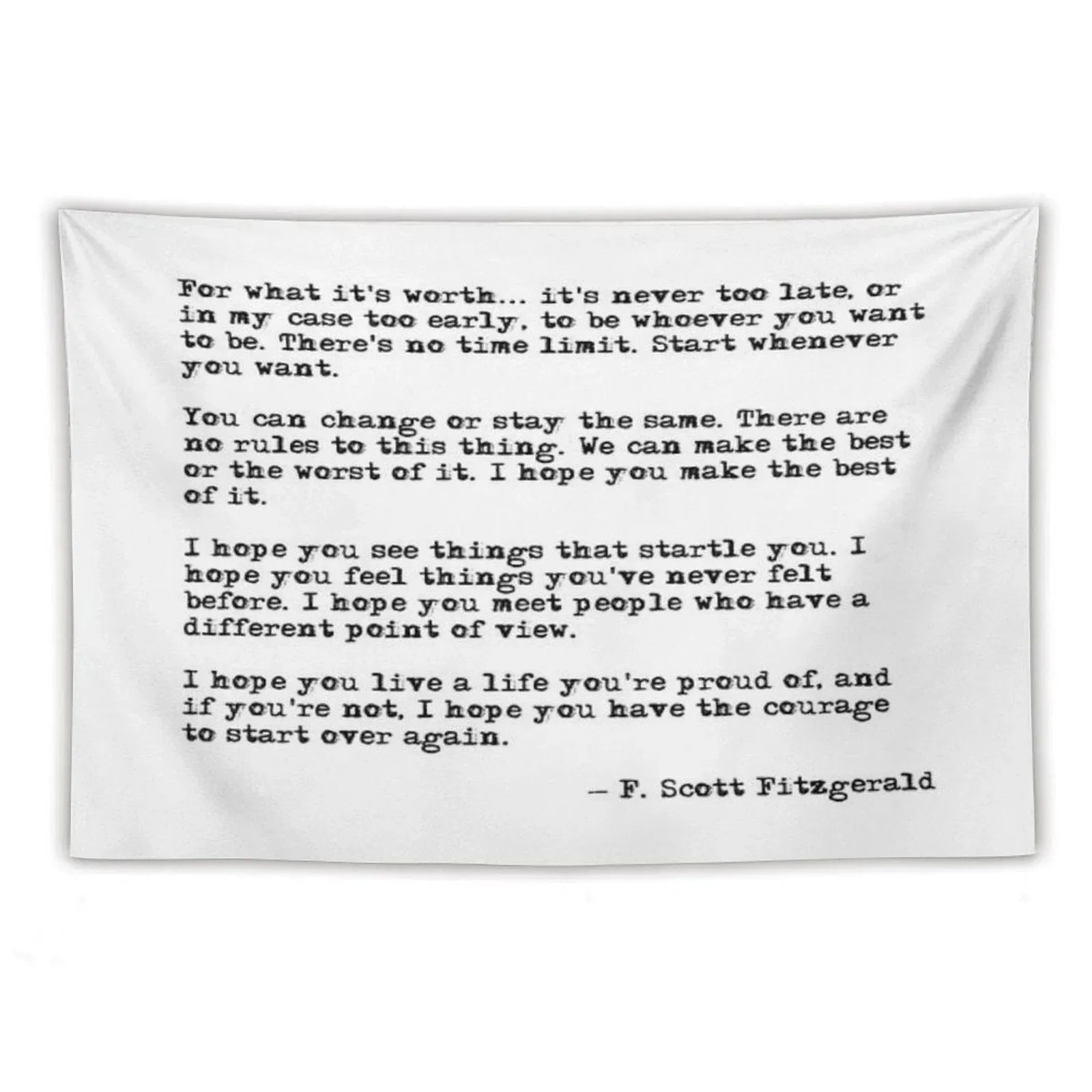 For What It's Worth - F Scott Fitzgerald Quote Tapestry