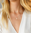 Tiny Cross Necklace - White