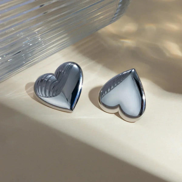 Silver Heart Stud Earrings - Gifts for You 'n Me