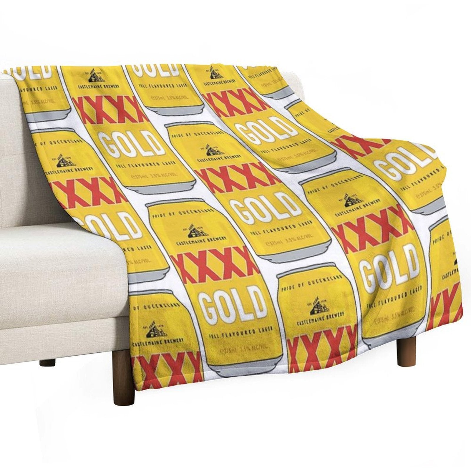 Hand-drawn XXXX Gold Can Compact Throw Blanket