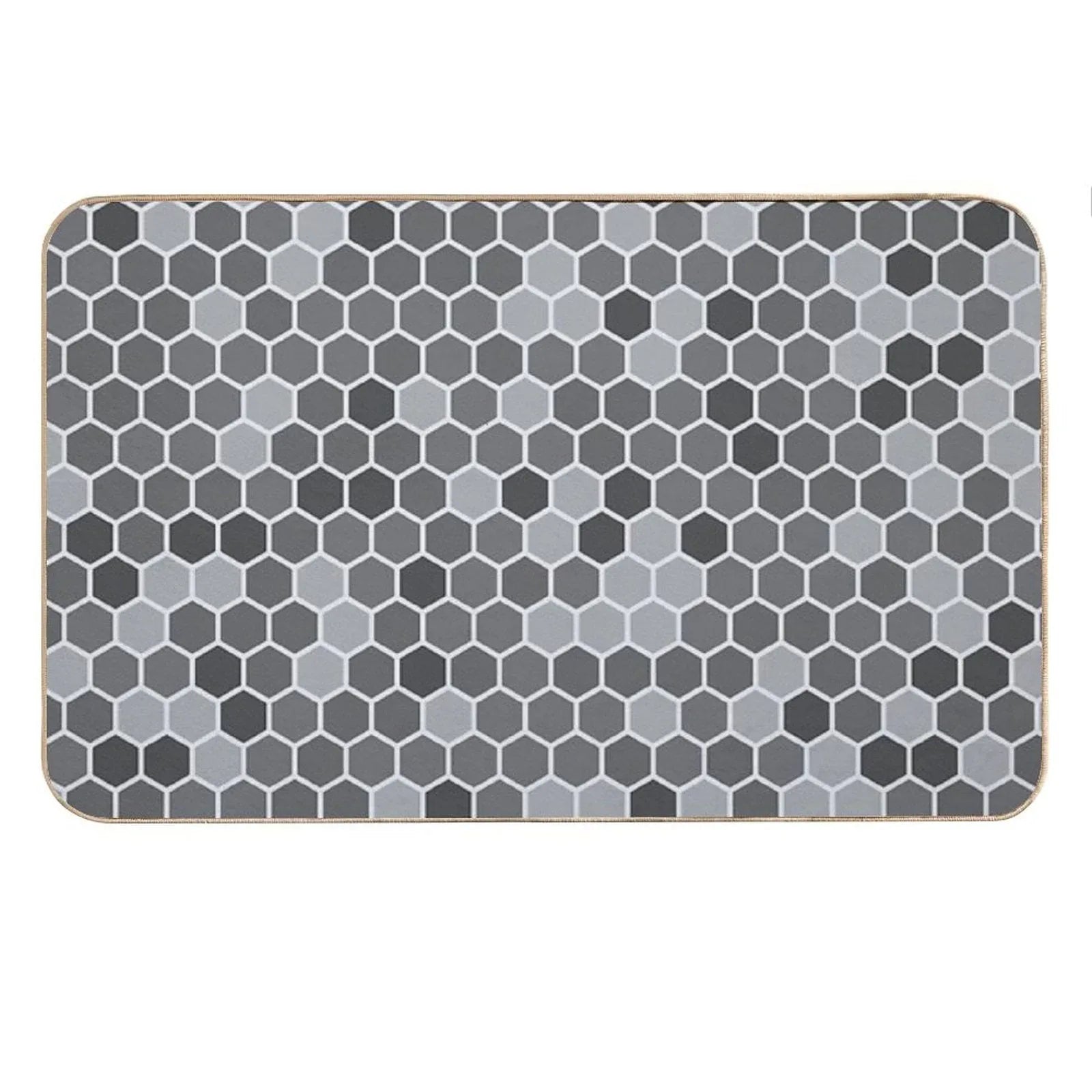 Grey Hexagon Bath Mat