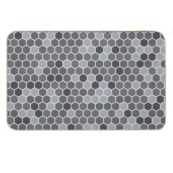 Grey Hexagon Bath Mat