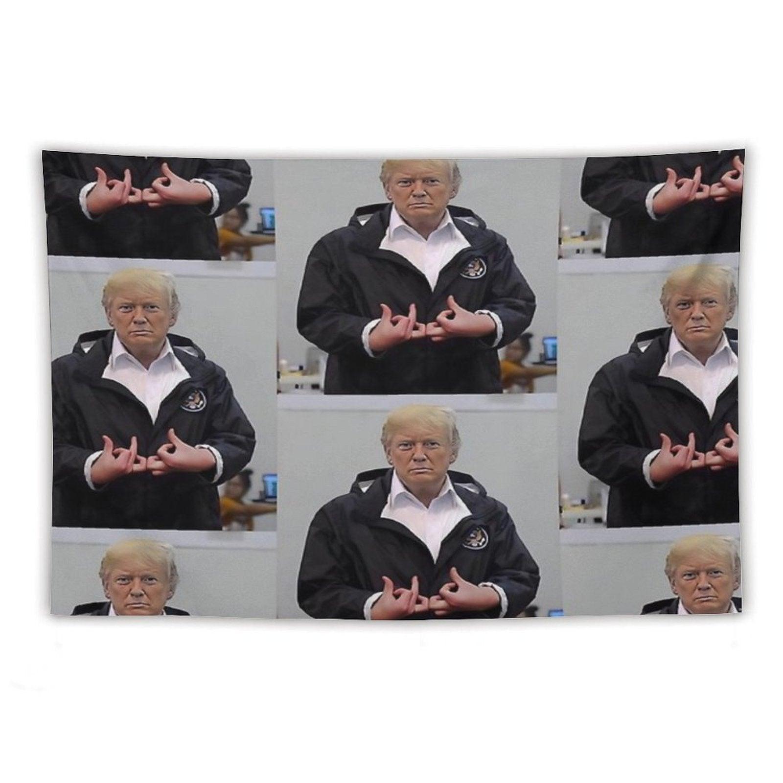 Donald Trump Suwoo Gang Sign Tapestry