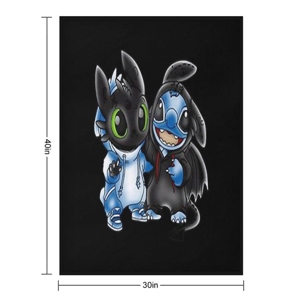 Stitch And Toothless Change Uniform Costume Uniform Wrinkle-free Throw Blanket