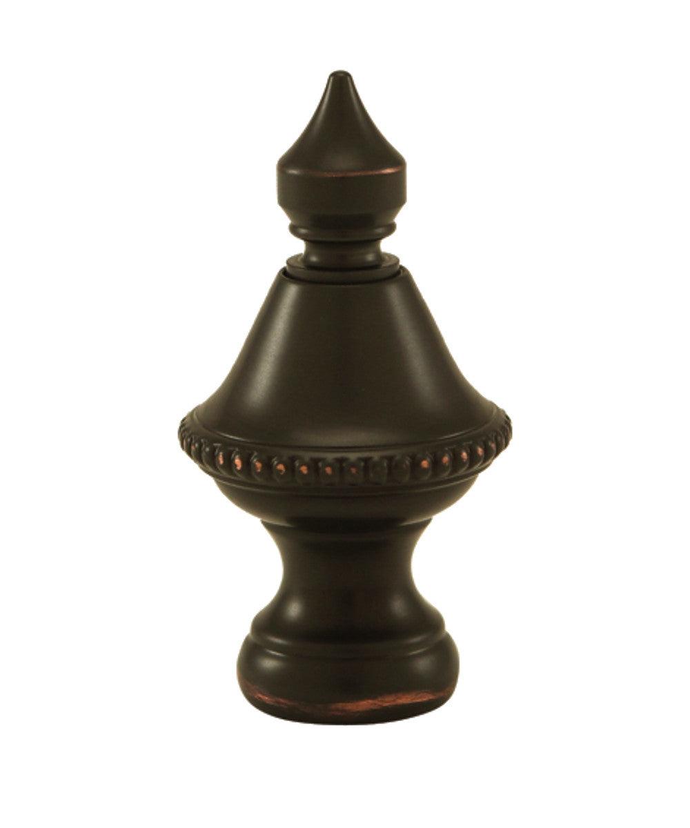 Beaded Knob Lamp Finial Spire Oiled Bronze 1.5