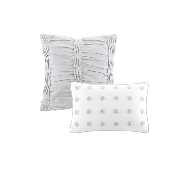 Brooklyn Cotton Jacquard Comforter Set with Euro Shams and Throw Pillows - Gifts for You 'n Me