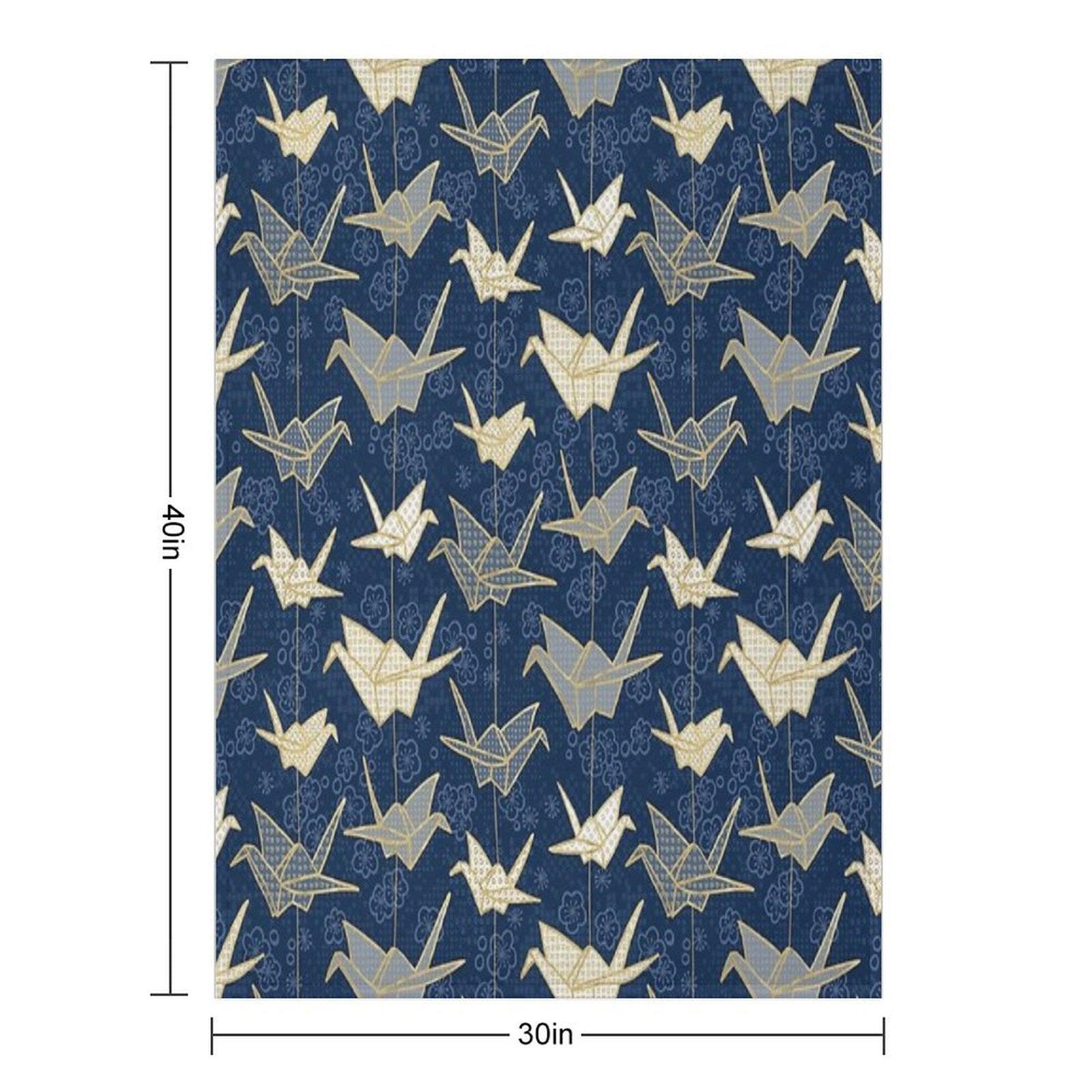 Sadako's Good Luck Cranes Throw Blanket