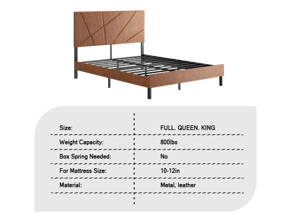 Full Size Metal Bed Frame with Under-Bed Storage