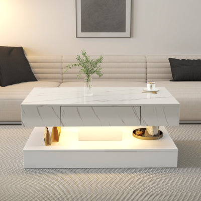 Modern LED Coffee Table with Ambient Lighting for Living Room Contemporary Furniture