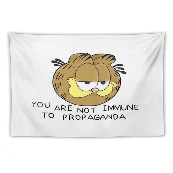 Garfield You Are Not Immune to Propaganda HD Tapestry