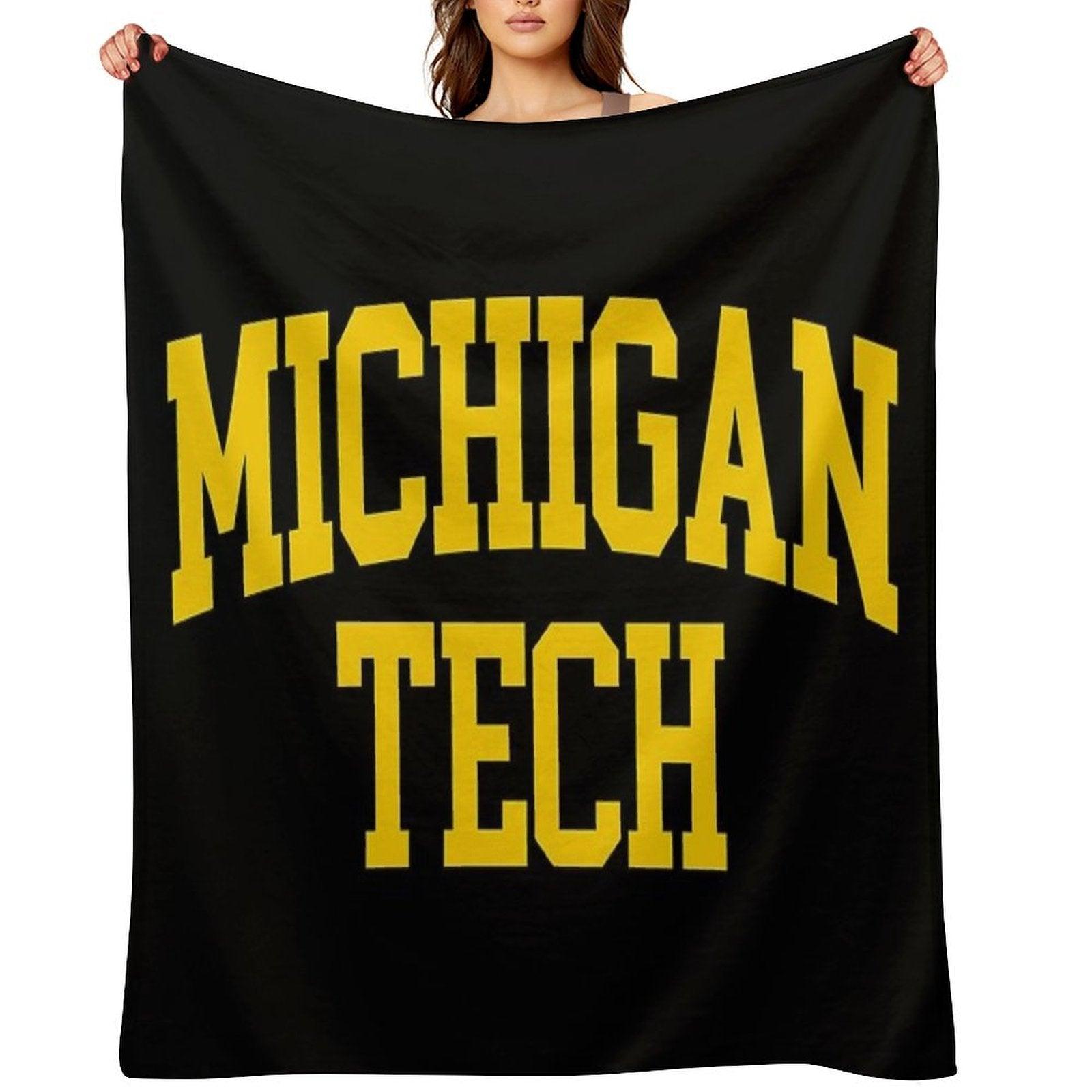 Michigan Tech - College Font Curved Throw Blanket