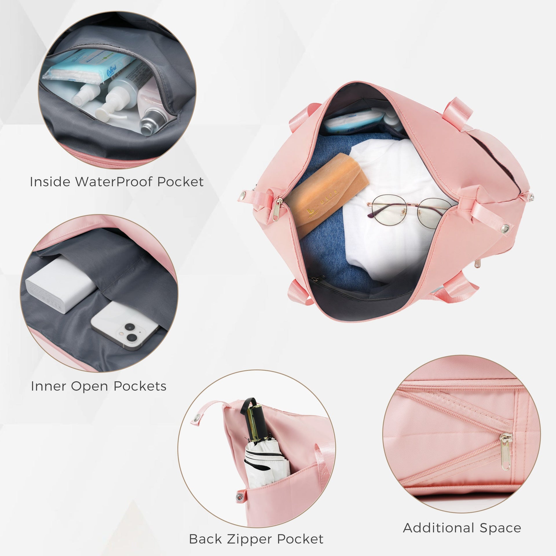 5-Piece Luggage Set with Expandable Travel Bag - Includes 16