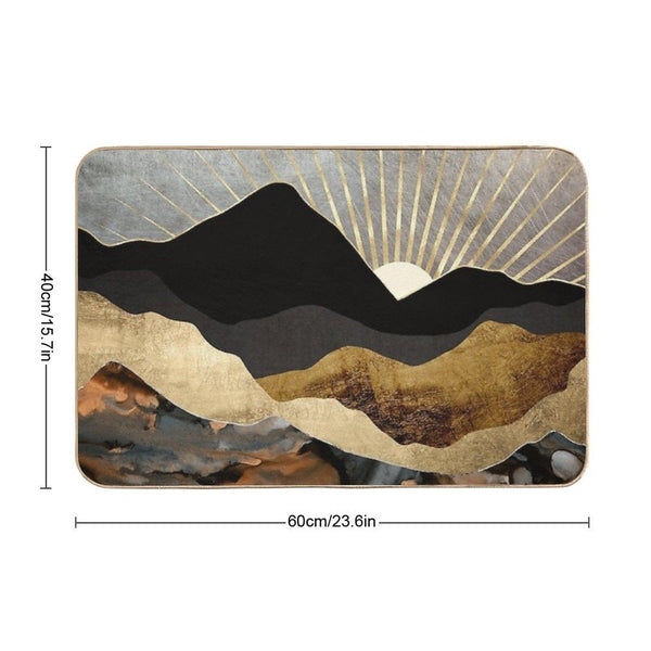 Copper And Gold Mountains Bath Mat