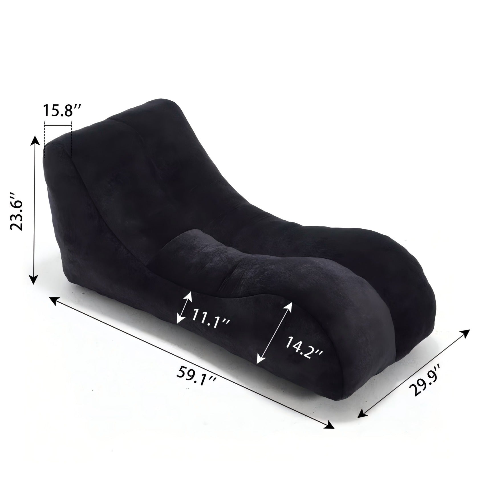 Black Bean Bag Sofa‑Lounger