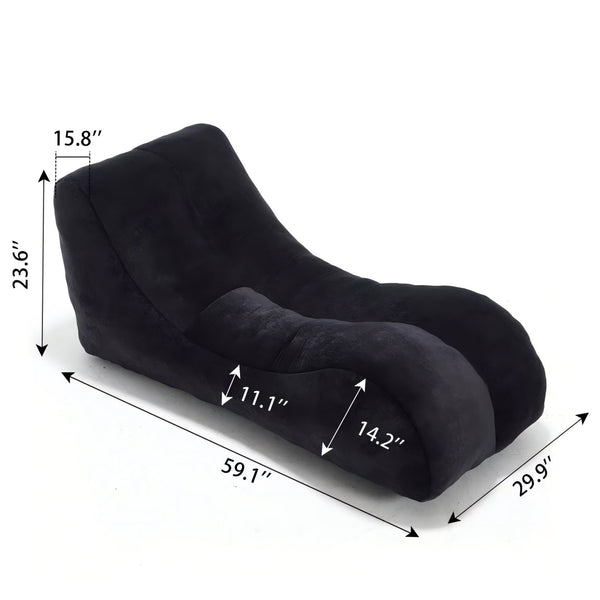 Black Bean Bag Sofa‑Lounger