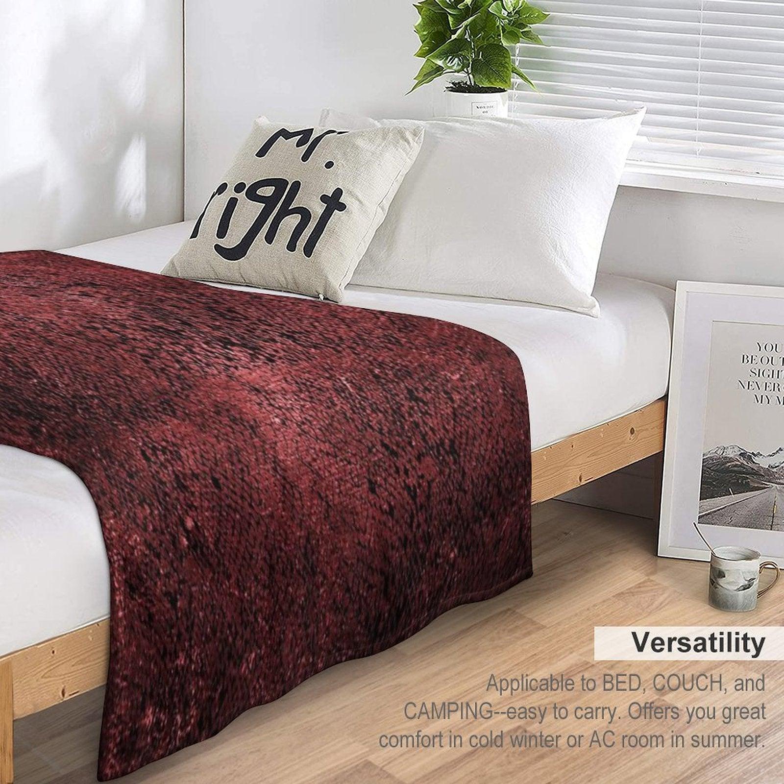 Red Snake Skin Pattern Throw Blanket