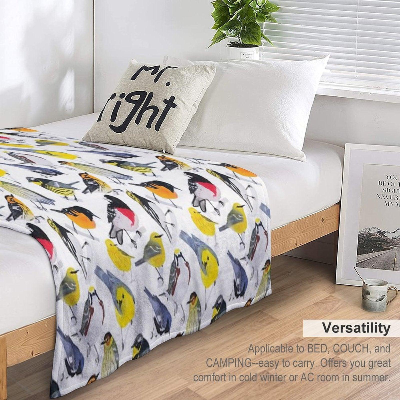 Springtime Birds Throw Blanket